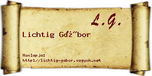 Lichtig Gábor névjegykártya